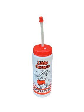 Little Caesars 1989 Plastic Squeezer Cup With Straw 32 Oz Vintage Coca Cola